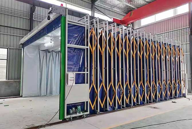  Advantages of water spinning paint spraying cabinet and mobile telescopic paint spraying room in dealing with paint mist