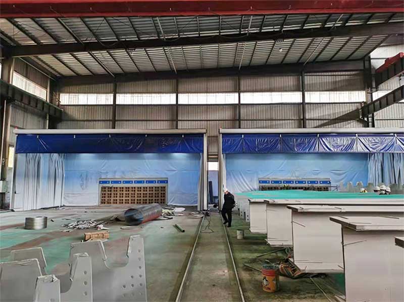  40m long telescopic mobile paint booth